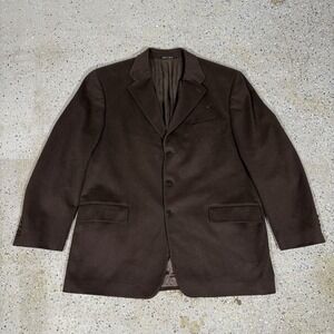 Faconnable Blazer Sport Coat Mens XXL Brown Wool Rayon Jacket Made In Italy